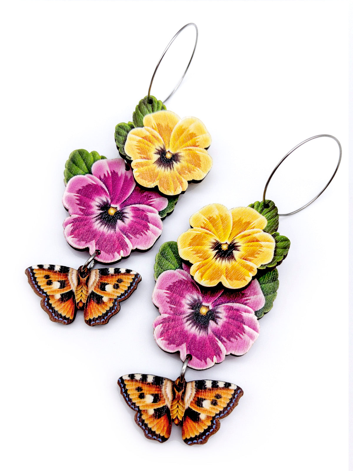 Orvokki - Keltapinkki (korvakoru, rengas)