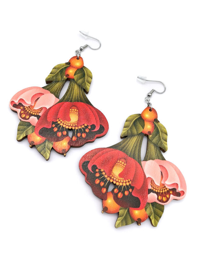 Kellohelmat - Puna/Roosa (korvakoru, koukku)